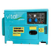 Дизельний генератор VitalPower у кожусі 7 кВт  +Електростартер +AVR
