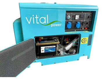Дизельний генератор VitalPower у кожусі 7 кВт  +Електростартер +AVR-4