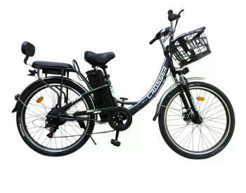 Электровелосипед Crosser E-LIT 26 дюймов (500W/48V/20Ah) с корзиной Черный -0