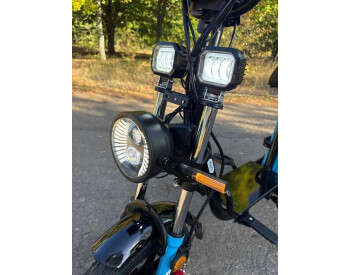 Електровелосипед Minako Monster NEW (1000W, 60V, 26Ah) Гідравлічні гальма +Розкладний Багажник/сидіння Чорно-Синій-8