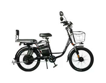 Электровелосипед дувухместный Corso Shadow Pro 22 (800W,48V,20Ah) +корзина Черный -0
