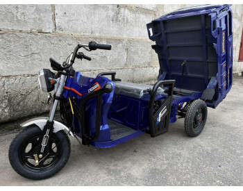 Вантажний триколісний електроскутер-самоскид CROSSER Cargo 13" (1500W 60V, 45Ah) Синій-5