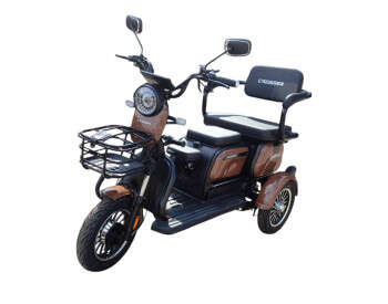 Электроскутер Трехколесный Crosser TR1 Pro (1200W, 72V, 24Ah) Коричневый -0