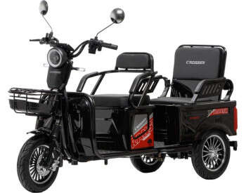 Електроскутер Триколісний Crosser TR-5 Tranzit (1000W, 72V,24Ah) Чорний-1